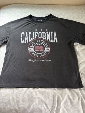 SHEIN Black Graphic 'California Los Angeles 89' Tee